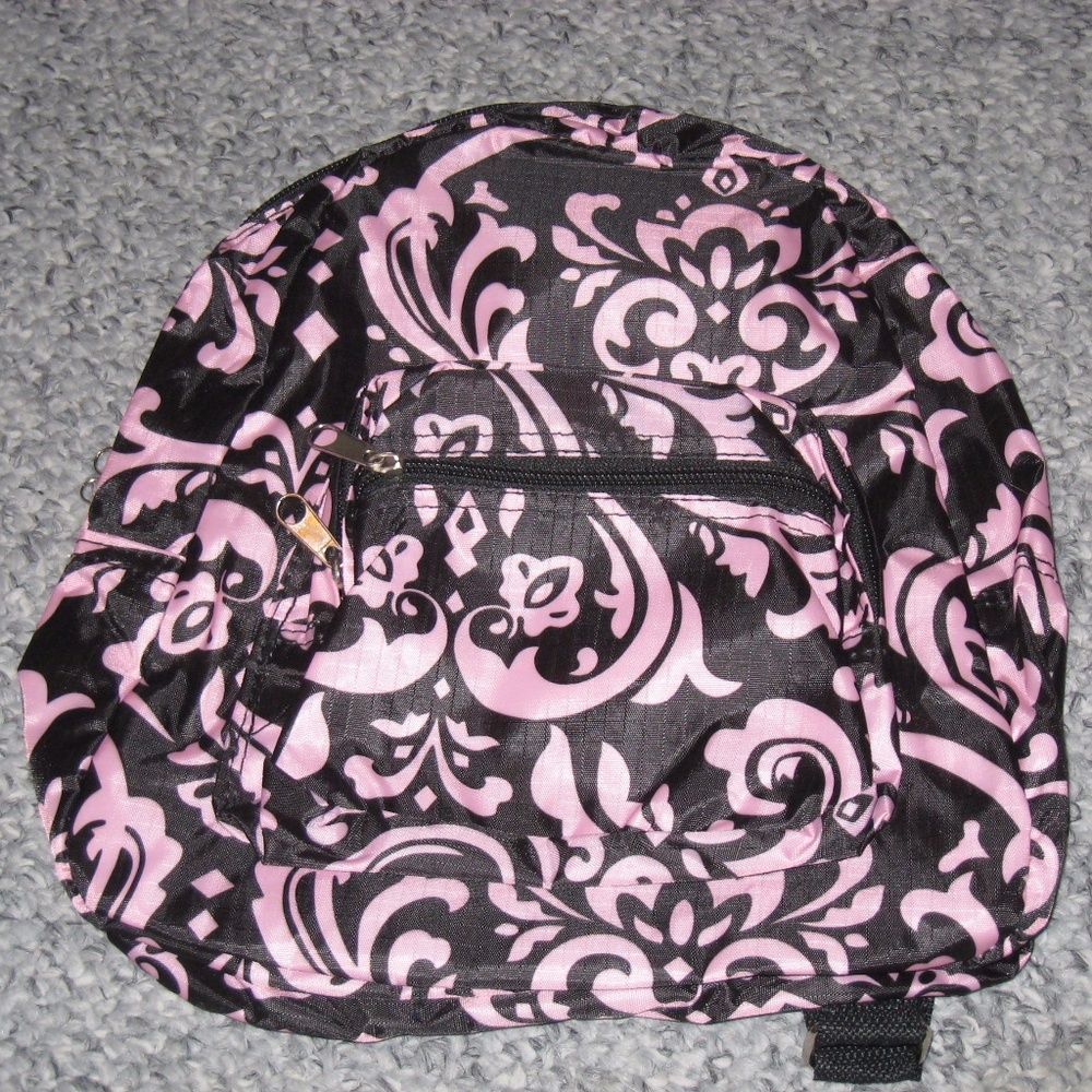 Small Backpack Purse Pink Black